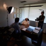 Jens Lapidus intervjuar advokat Mickey Hova. Tel Aviv, Israel. Foto Johan Palmgren